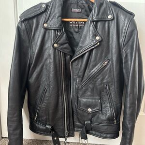 Men’s Wilsons Leather Black Biker Jacket